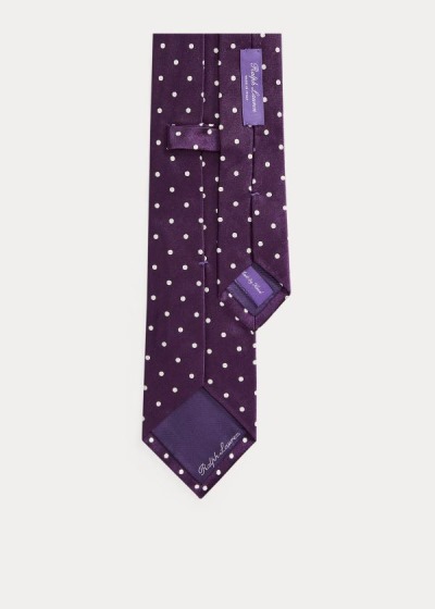 Corbatas Ralph Lauren Hombre Morados Oscuro - Polka-Dot Silk Satin - RYSGN8316